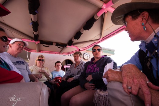 I was up front for the Jeep ride - this is the crew in the back, getting the briefing before our adventure.